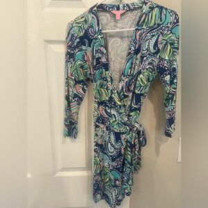 Lilly Pulitzer Wrap Dress/Romper in Blue and Green